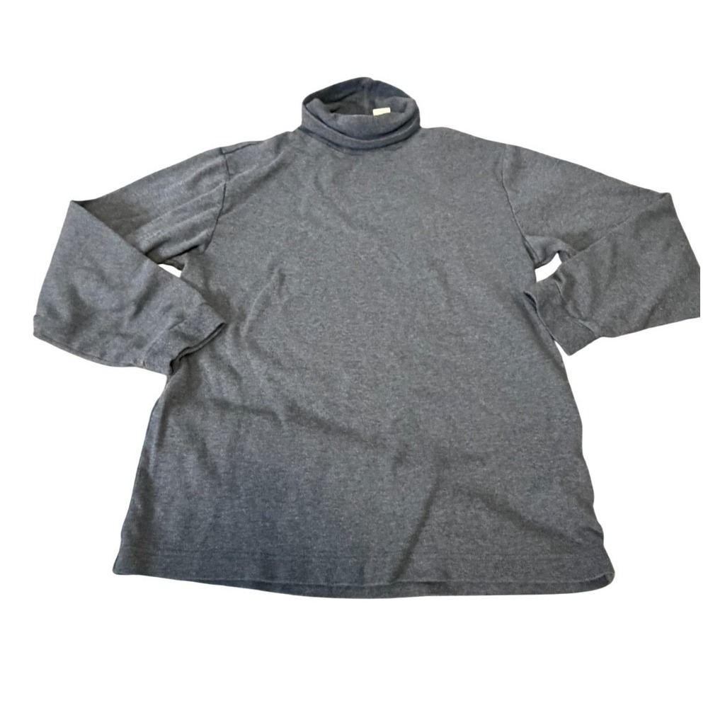 Eddie‎ Bauer Womens M Gray Cotton Blend Turtleneck Long Sleeve Top Shirt